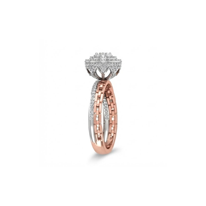 Grand Round Halo Multi-Layer Diamond Ring