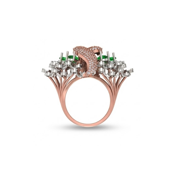 Grand Floral Cocktail Diamond Statement Ring