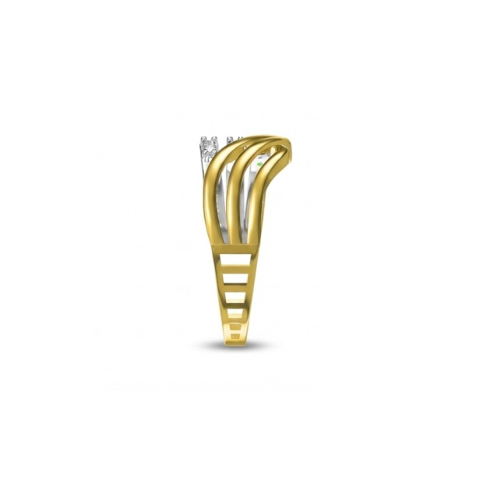 Elegant Multi-Row Crossover Diamond Ring