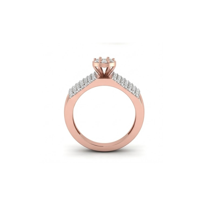 Contemporary Wide-Band Cluster Diamond Ring