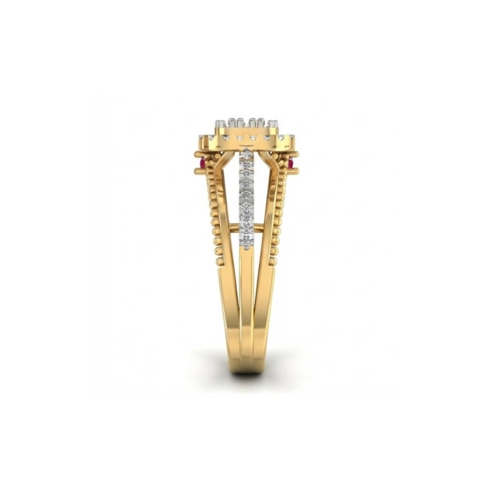 Cushion Halo Dual-Band Diamond Ring