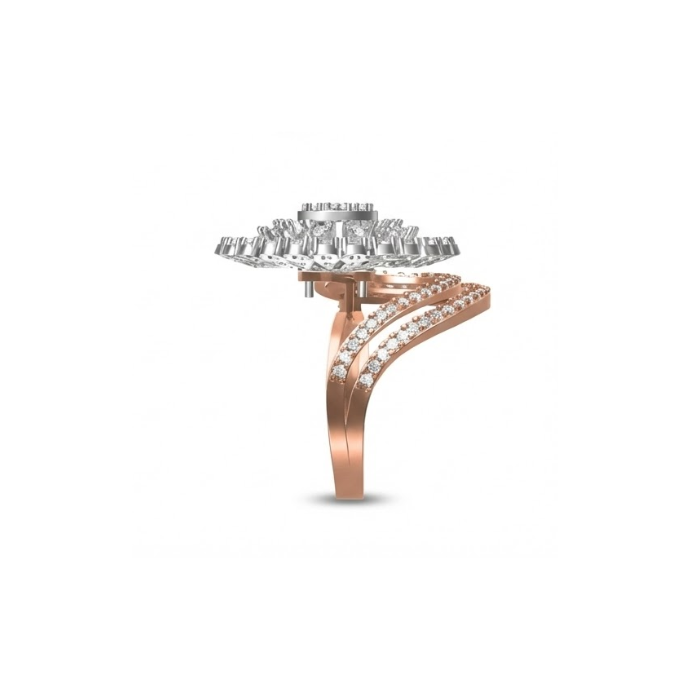 Designer Spiral Diamond Cluster Ring