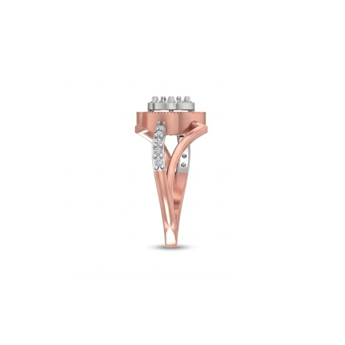 Radiant Round Halo Split-Shank Diamond Ring