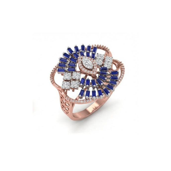 Royal Sapphire & Diamond Fiesta Ring