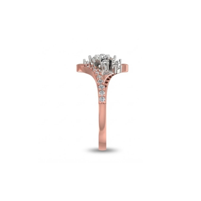 Twisted Floral Cluster Diamond Ring