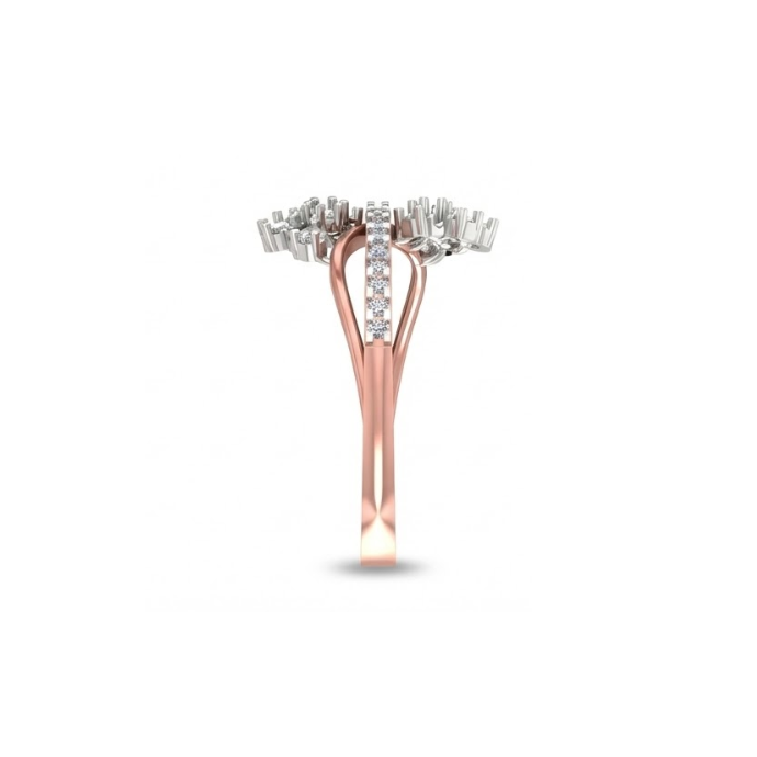 Asymmetric Floral Diamond Ring