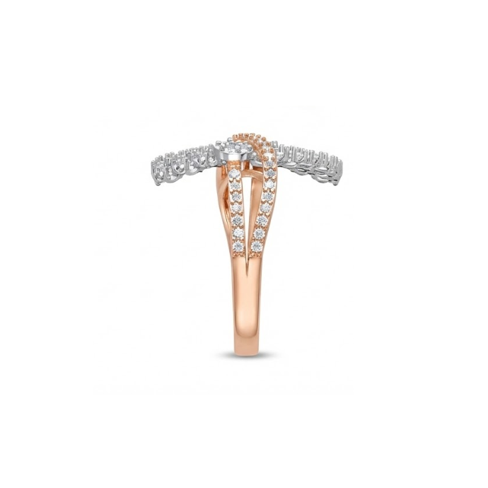 Artistic Dual-Fan Diamond Statement Ring