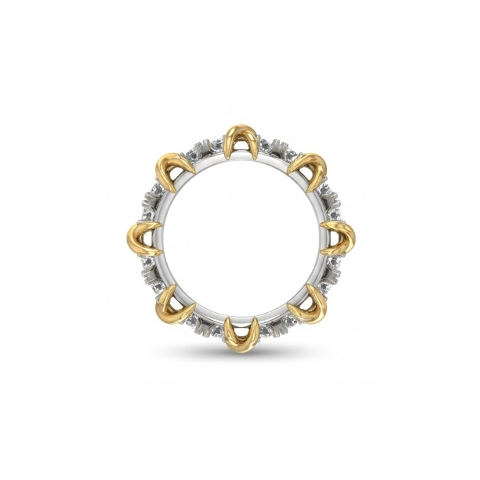 Two-Tone Diamond Eternity Ring with X-Wrap Design