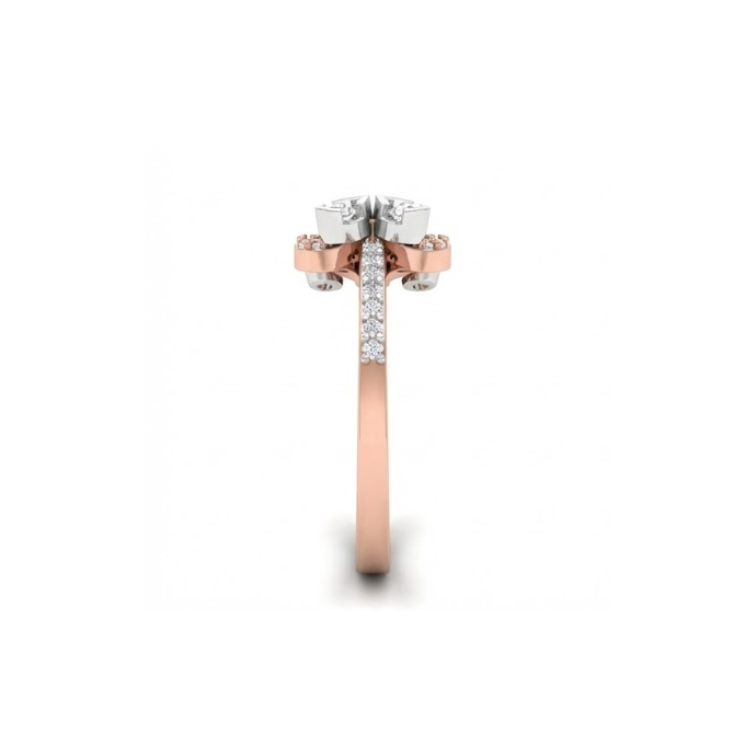 Elegant Floral Bow Diamond Ring