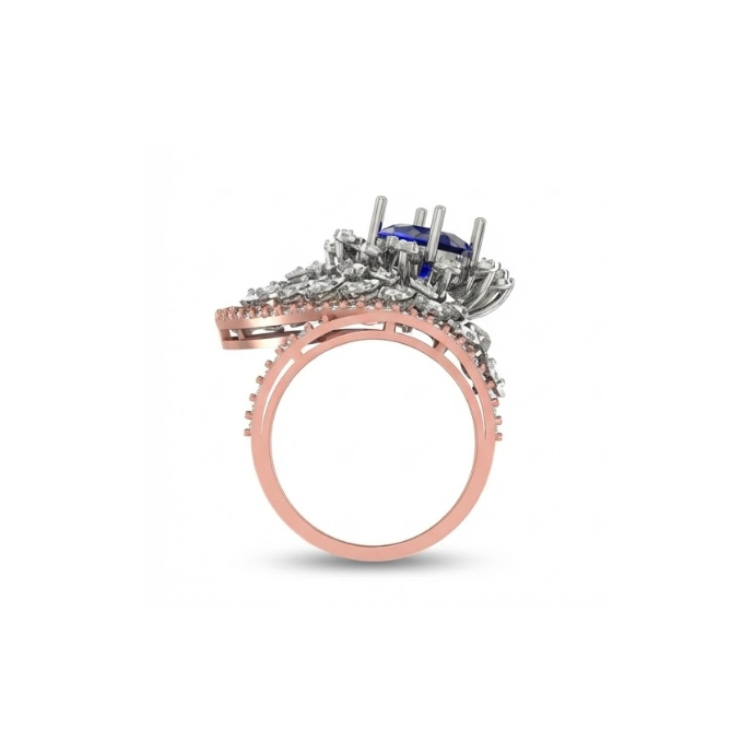 Sapphire Swirl Designer Diamond Ring