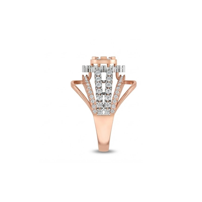 Oval Floral Cluster Diamond Ring