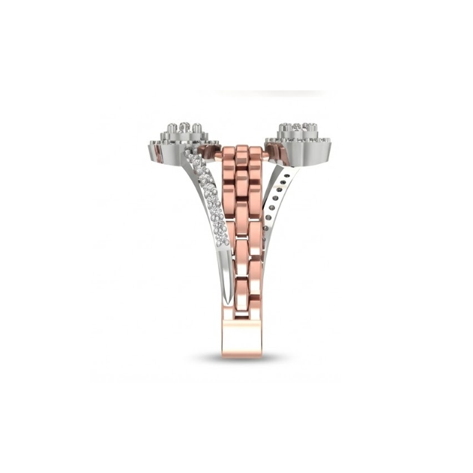 Dual Halo Designer Wrap Diamond Ring