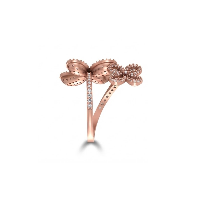 Triple Floral Cluster Diamond Ring