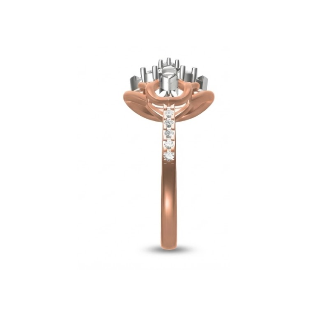 Dual Leaf Floral Diamond Ring