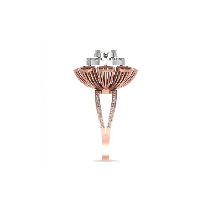 Floral Halo Dome Diamond Ring