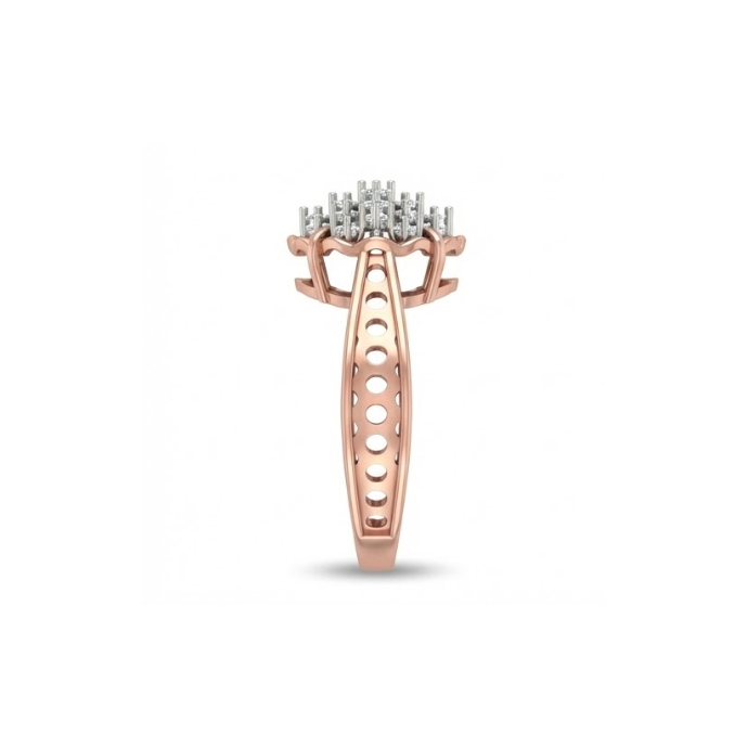 Oval Cluster Floral Diamond Ring