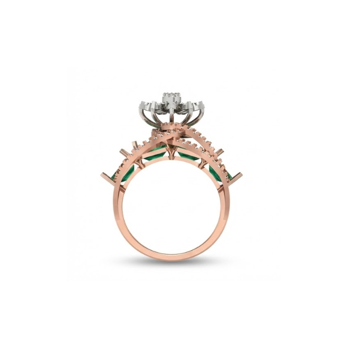 Emerald Cascade Floral Cluster Ring