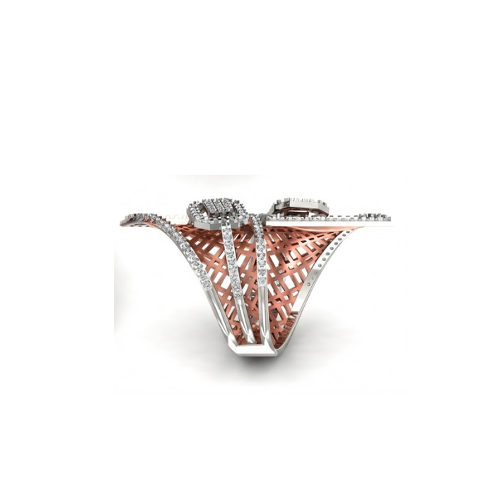Grand Tri-Panel Designer Diamond Cocktail Ring