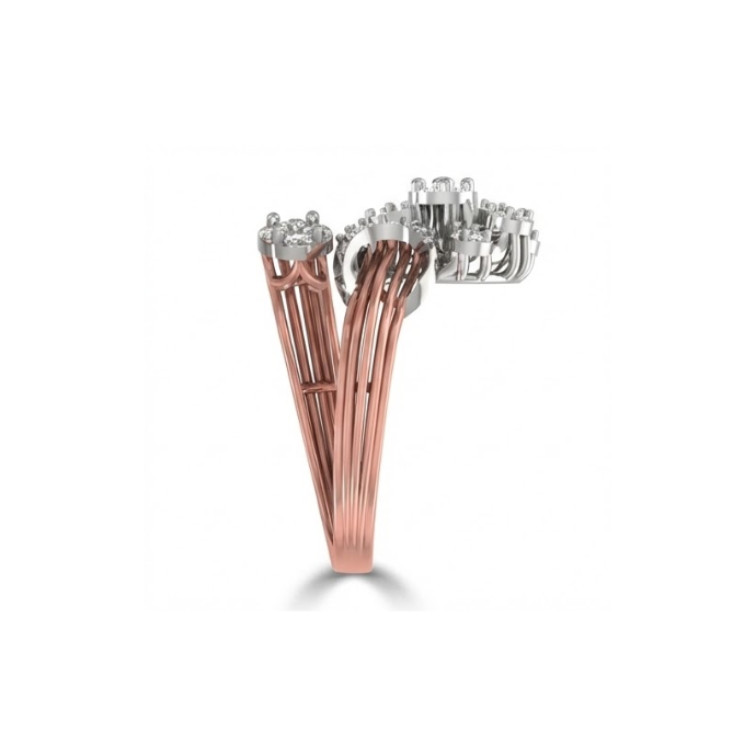 Floral Spiral Diamond Statement Ring