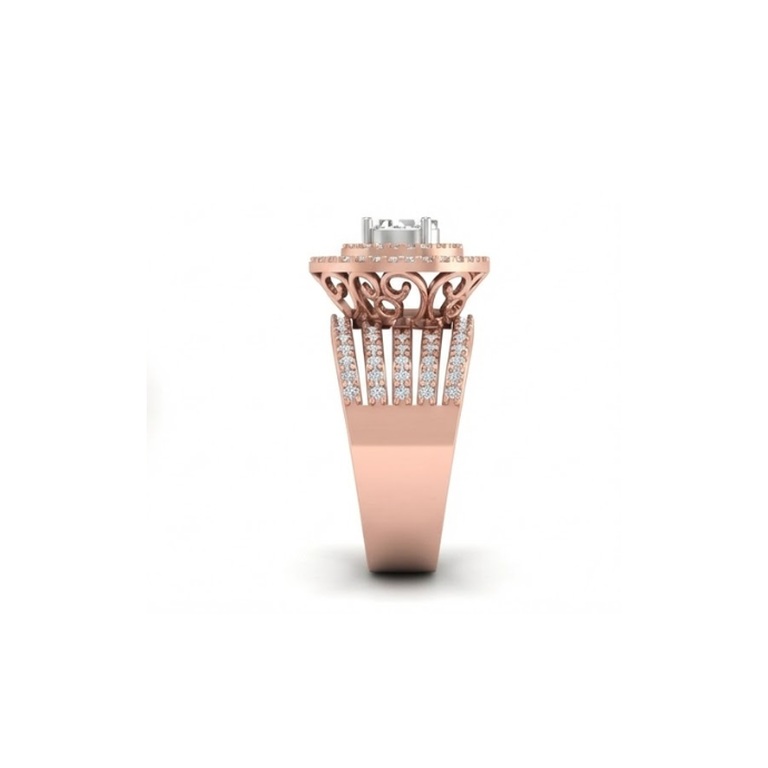 Triple Halo Heart Cluster Diamond Ring