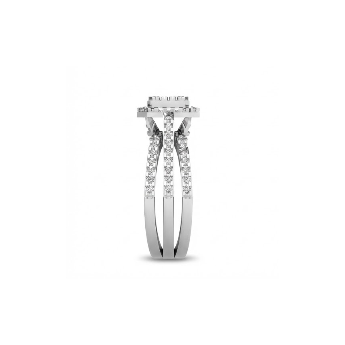Quad-Cluster Diamond Ring with Split Shank Design