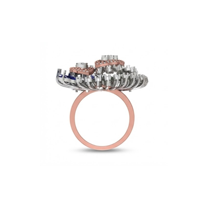 Luxe Sapphire Petal Dome Diamond Ring