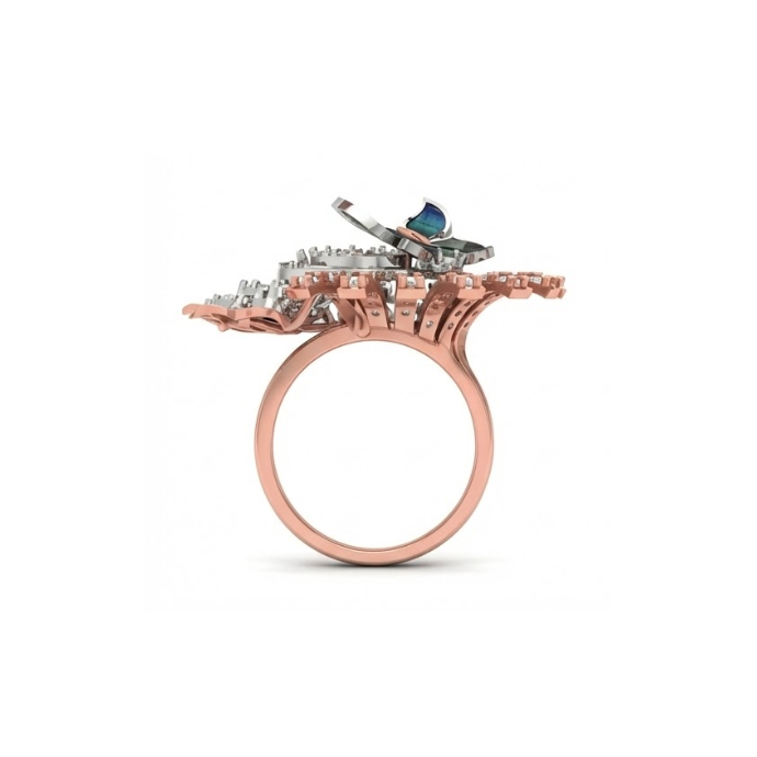 Grand Peacock Fan Diamond Ring