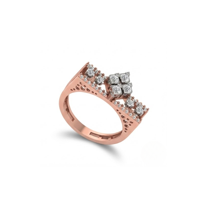 Geometric Cluster Diamond Ring
