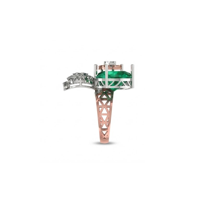 Emerald Petal Cluster Diamond Ring