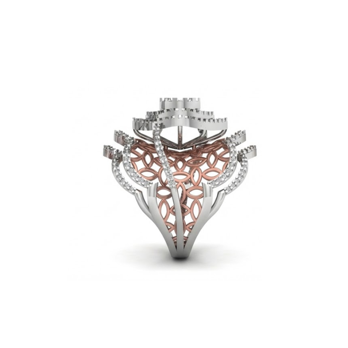Royal Floral Dome Diamond Cocktail Ring