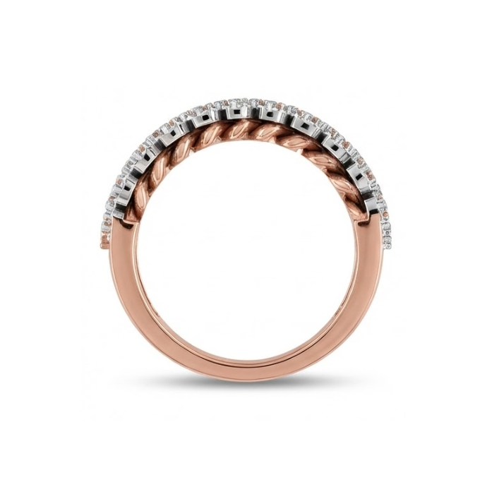 Dual-Tone Spiral Row Diamond Band