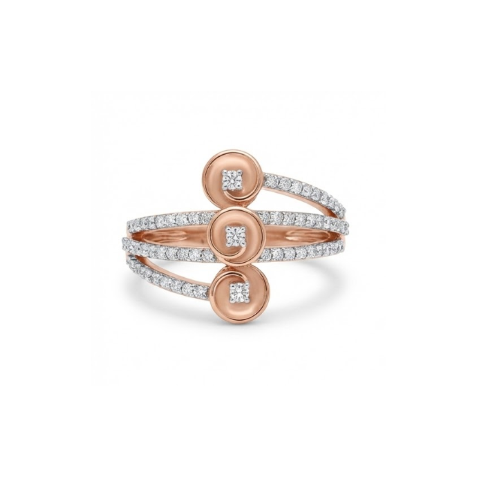 Triple Dome Arc Diamond Ring