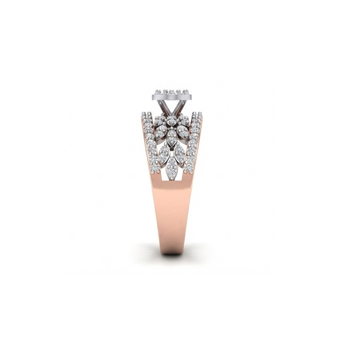Floral Cluster Diamond Band Ring