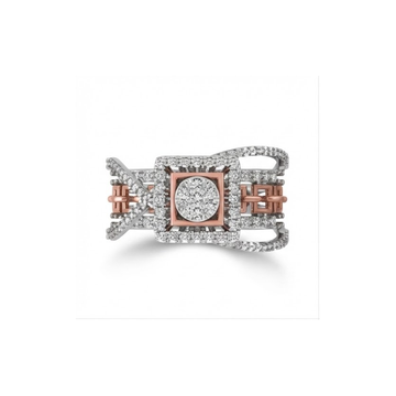 Royal Twin-Tone Geometric Diamond Ring