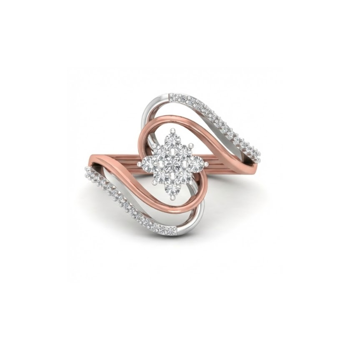 Floral Swirl Diamond Ring