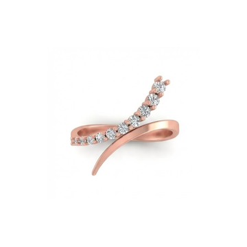 Curved Diamond Crossover Ring
