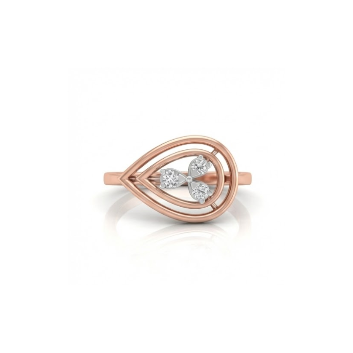 Tear-Drop Triple Diamond Ring