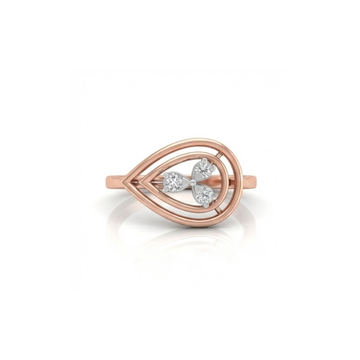 Tear-Drop Triple Diamond Ring