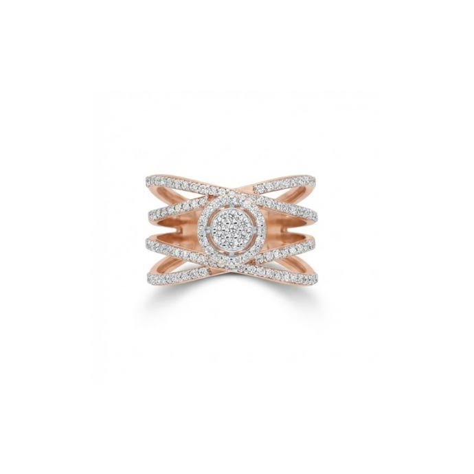 Contemporary Multi-Line Diamond Ring