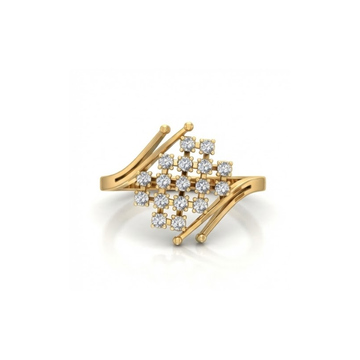 Stylish Diamond Cluster Open-Arm Ring