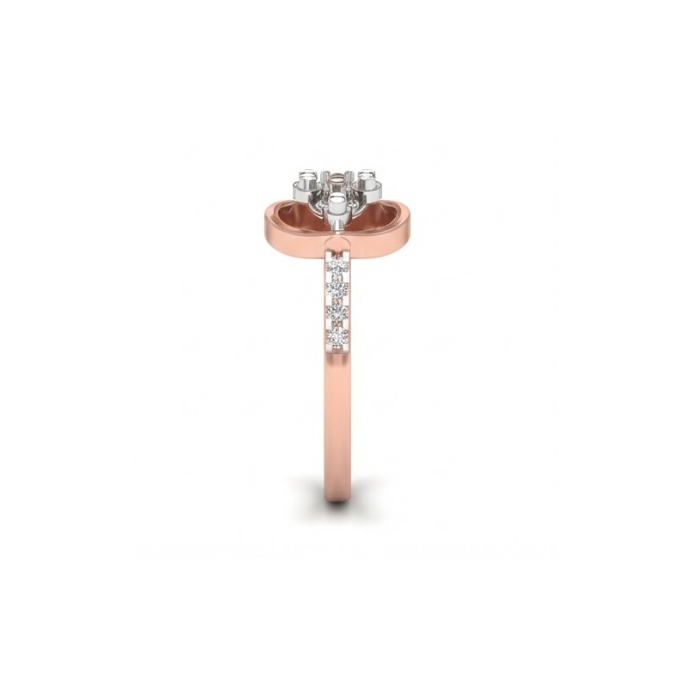 Twin Petal Cluster Diamond Ring