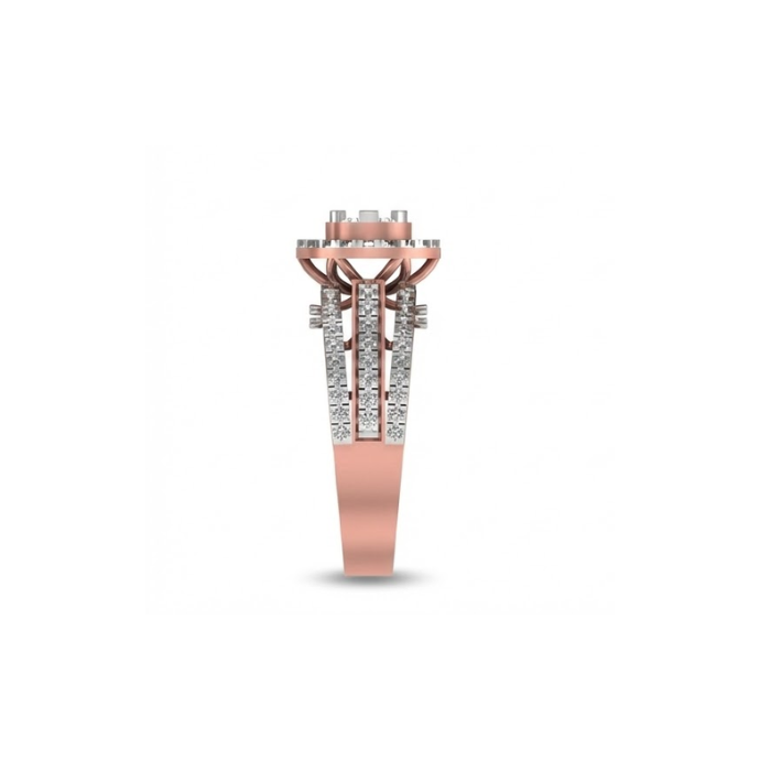 Triple Band Halo Cluster Diamond Ring