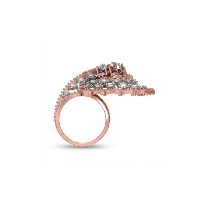 Floral Sapphire & Diamond Statement Ring