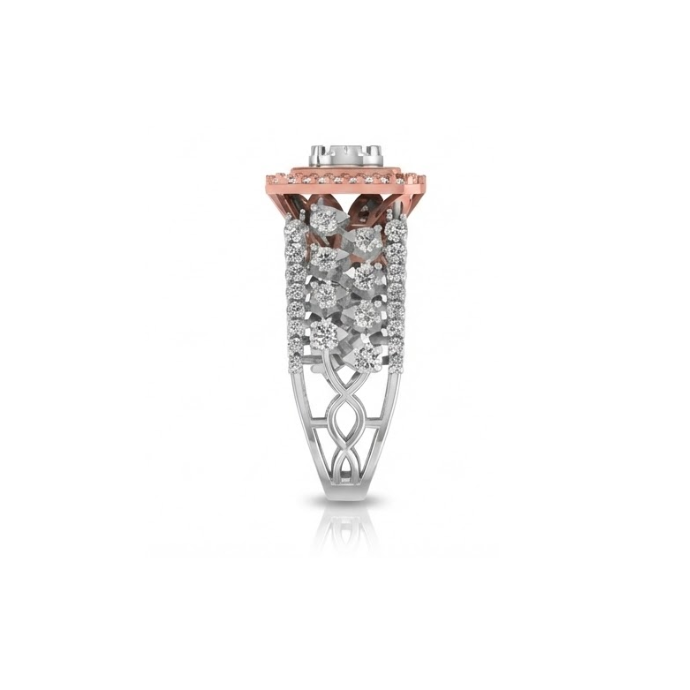 Premium Dual-Tone Princess Cluster Diamond Ring