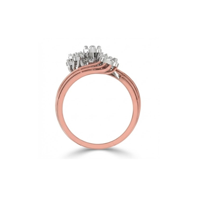 Floral Spiral Diamond Statement Ring