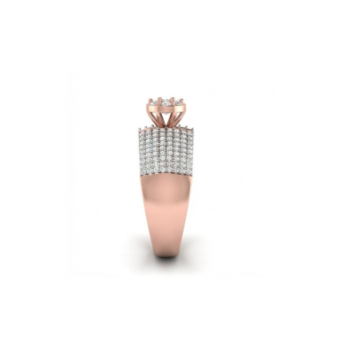 Contemporary Wide-Band Cluster Diamond Ring