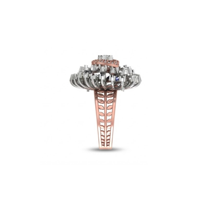 Luxe Sapphire Petal Dome Diamond Ring