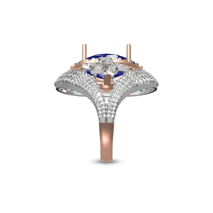 Regal Floral Halo Sapphire Ring