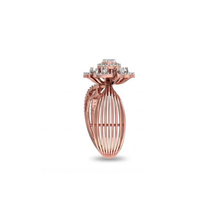 Grand Floral Burst Diamond Statement Ring