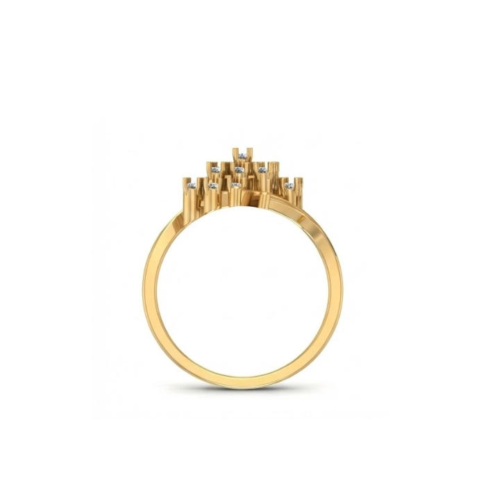 Stylish Diamond Cluster Open-Arm Ring